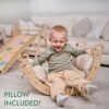 4-in-1 Kletterset für Kleinkinder: Pikler-Dreieck + Kletterbogen + Rutschbrett + Kissen - “Gebraucht – Wie neu”