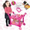 NNEDSZ Red Children's Pretend Play Kitchen Cart Set with Toys - Roleplay Cooking Set with Accessories - Educational Toy for Kids