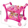 NNEDSZ Red Children's Pretend Play Kitchen Cart Set with Toys - Roleplay Cooking Set with Accessories - Educational Toy for Kids