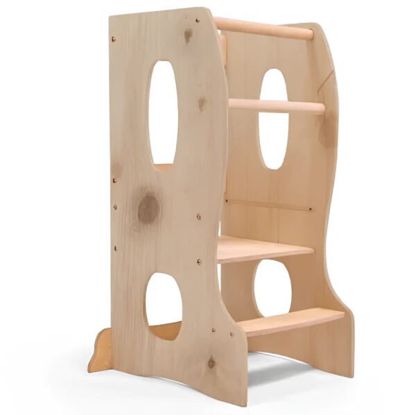 Stable Montessori Tower: Wooden Growing Chair - Beige